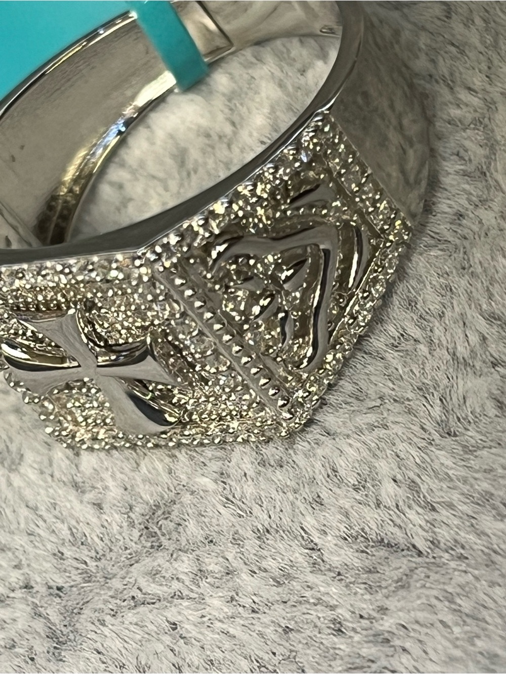 NWT 1.02 CTTW Moissanite Sterling Silver Statement Ring Size 11